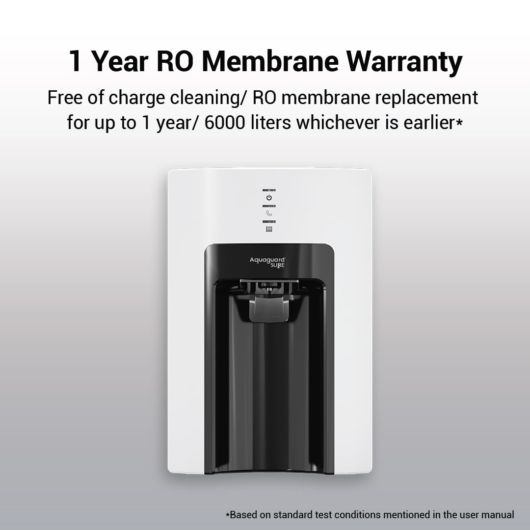 Aquaguard Champ RO Water Purifier | Free Service Plan worth ₹2000 | Suitable for Borewell, Tanker & Municipal Water | 30x Impurity Removal vs Local Purifiers