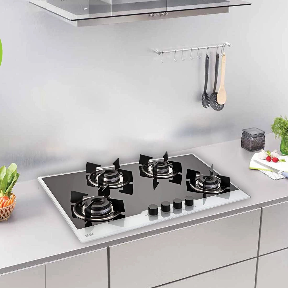 Glen GL 1074 IN BW Built In Hob 4 Burner Integrated Auto Electric Ignition