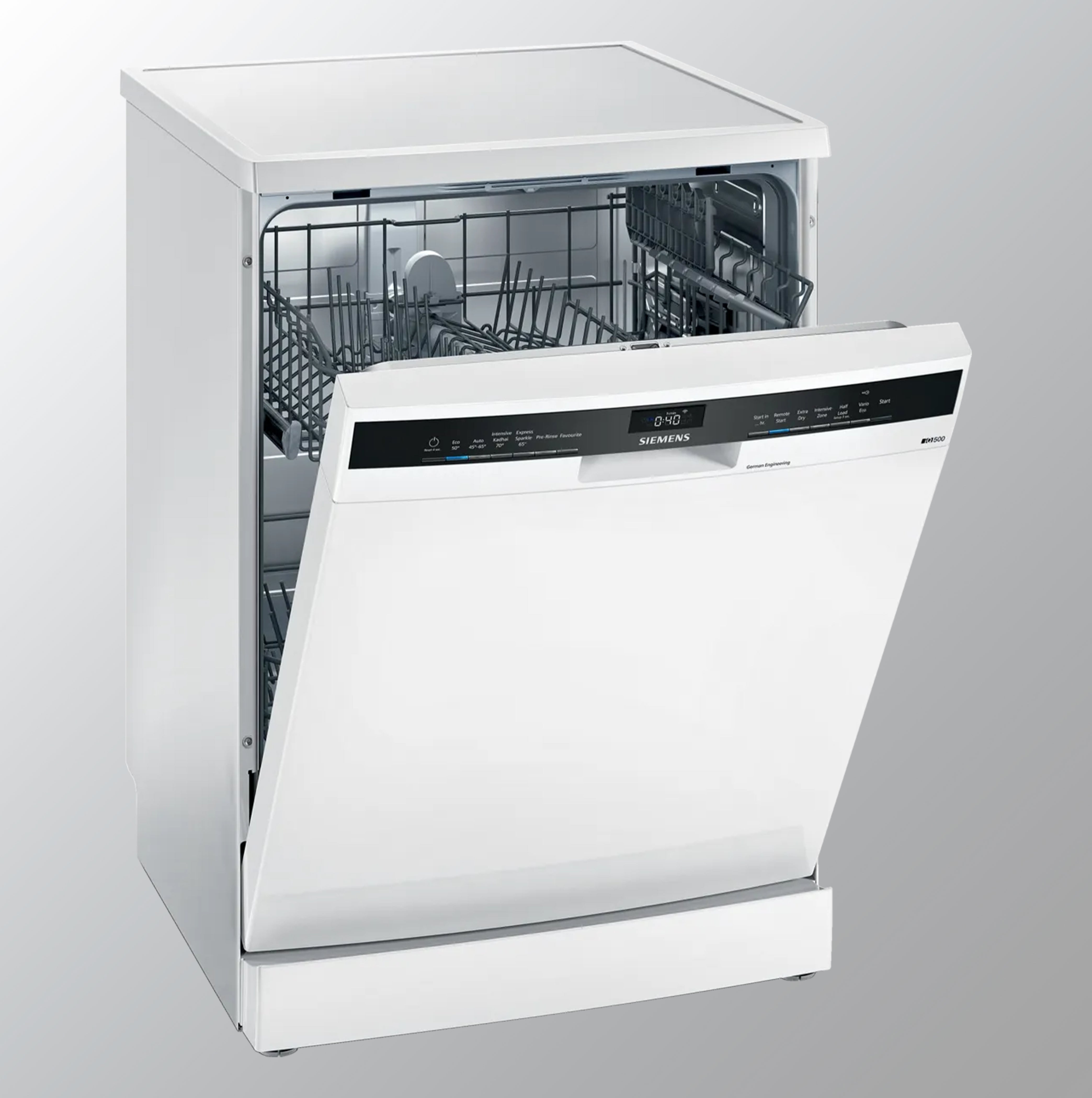 Siemens 13 Place Settings iQ500 free-standing dishwasher (SN25IW00TI, White)