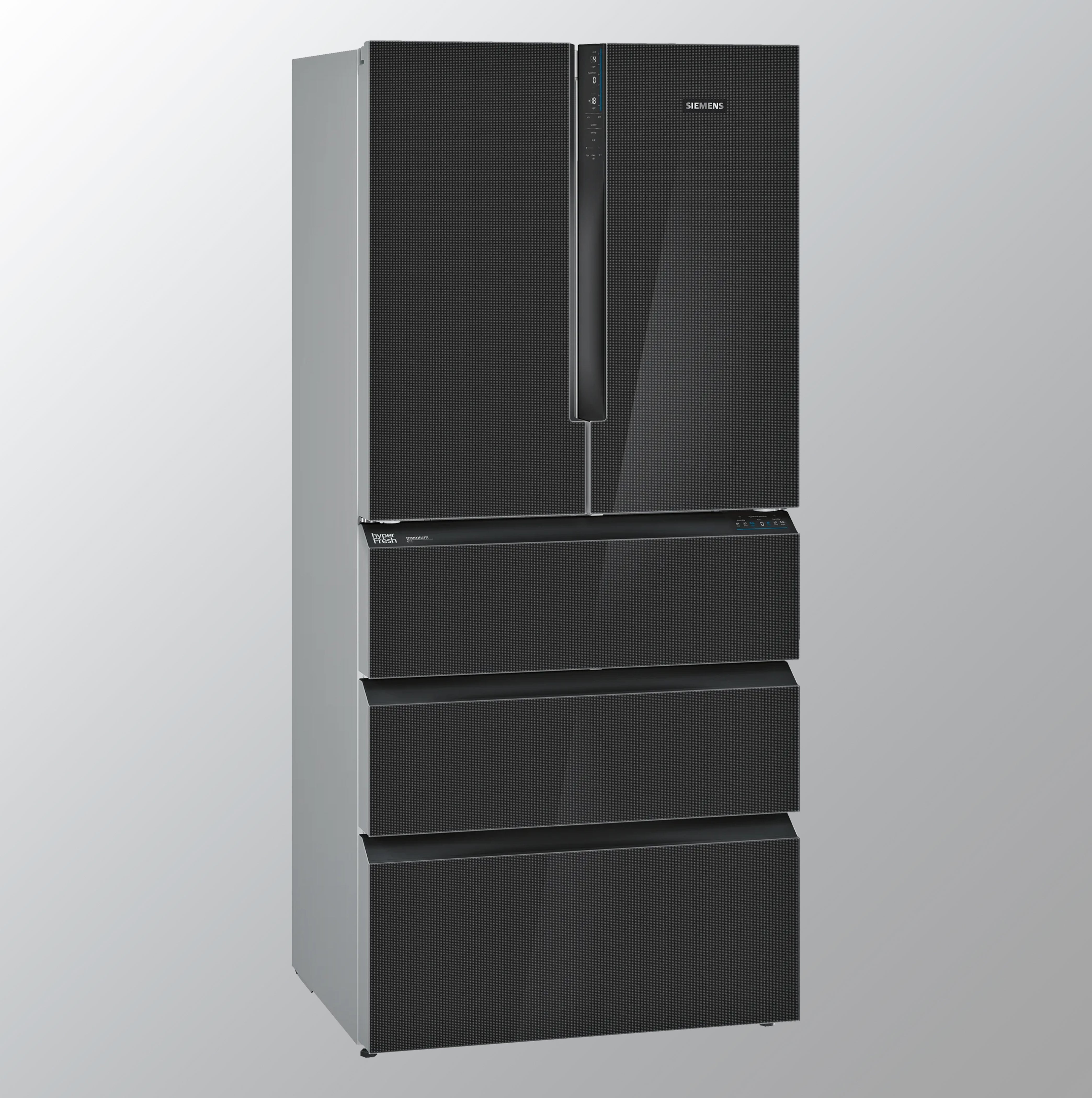 Siemens iQ700 KF86FPB2I French Door Bottom Freezer, 3 Doors, 183x81cm, Black