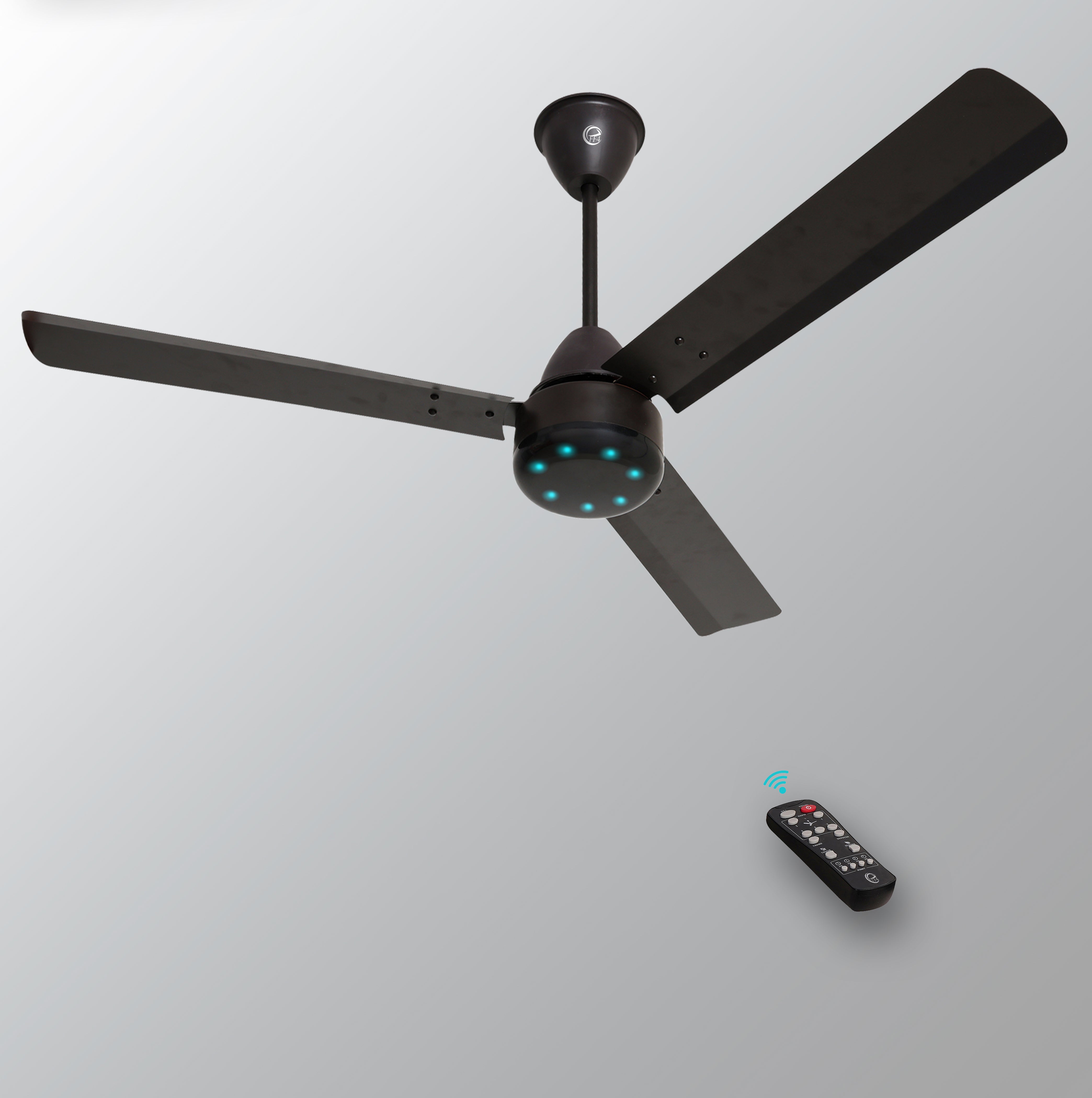 eFF4 Sino1200 mm 3 Blade 5 Star power Saving Ceiling fan with BLDC Motor | Remote control | Decorative Fan with Lights | High Air Flow (Brown - Modern, Pack of 2)