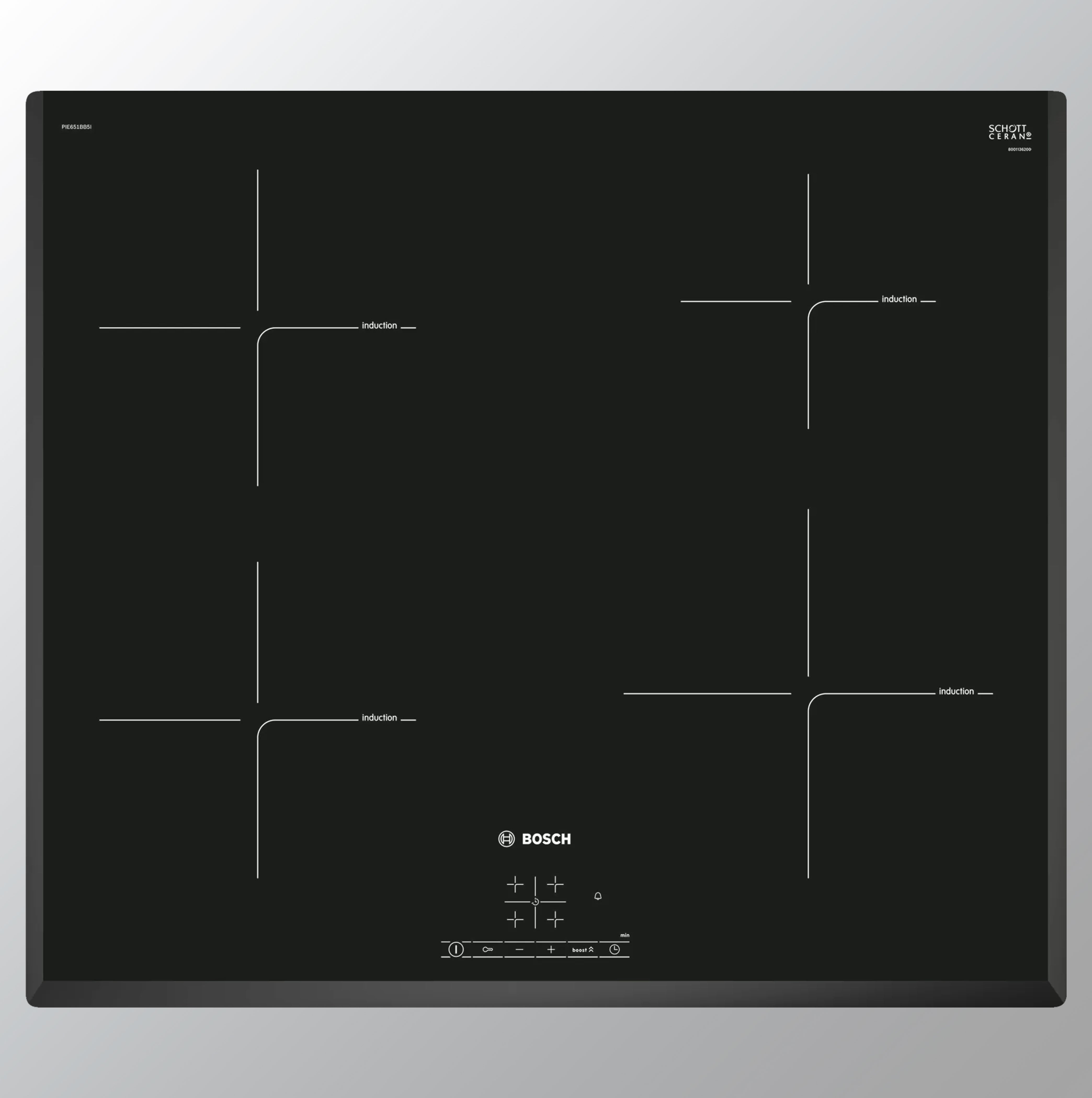 Bosch Built in Induction Hob with 4 Cooking Zones PIE651BB5I