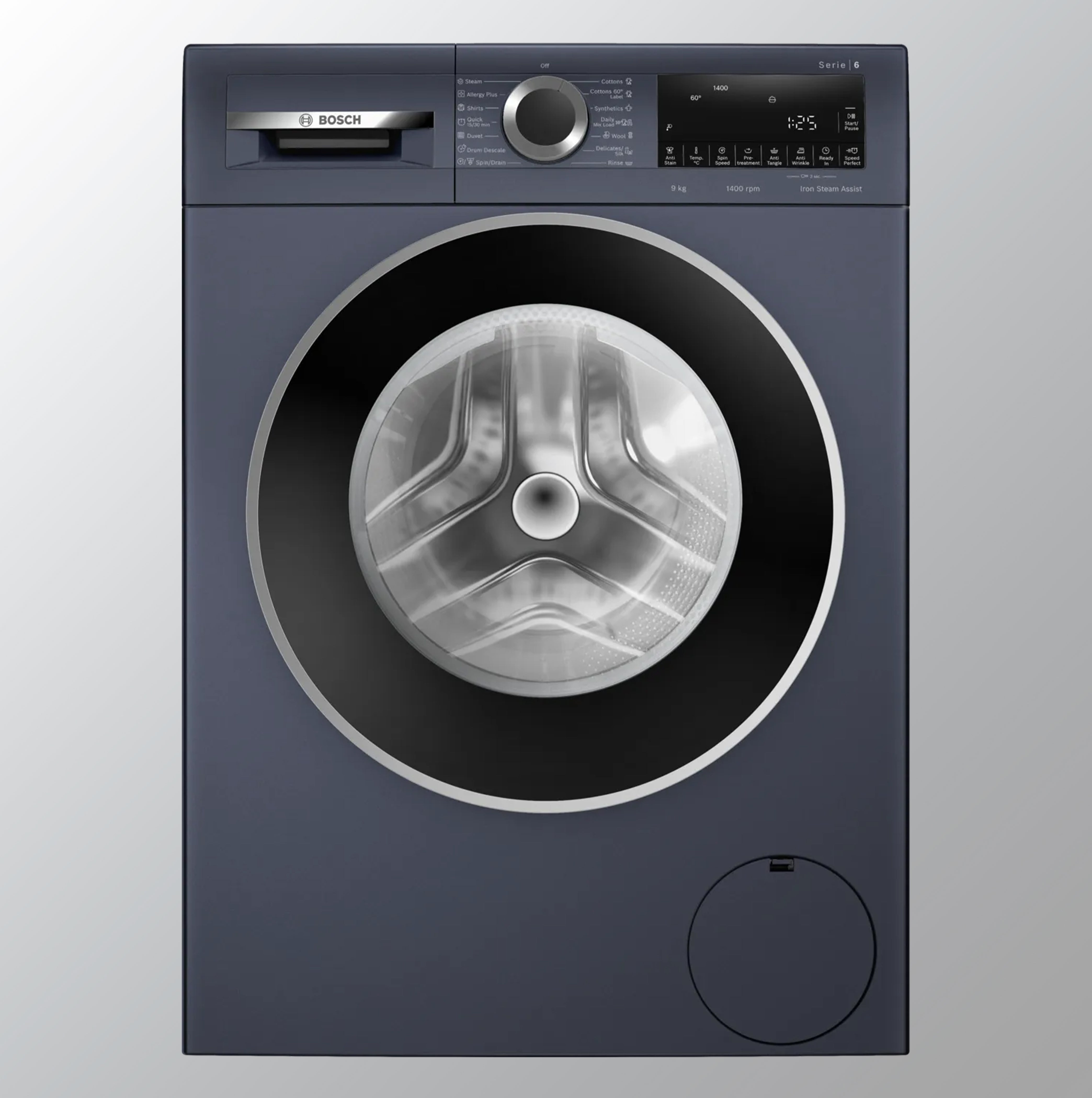 Bosch 9kg 5 Star Anti Wrinkle & Steam Care Fully Automatic Front Load Washing Machine with Built in Heater (WGA244ZPIN, Dark lake)