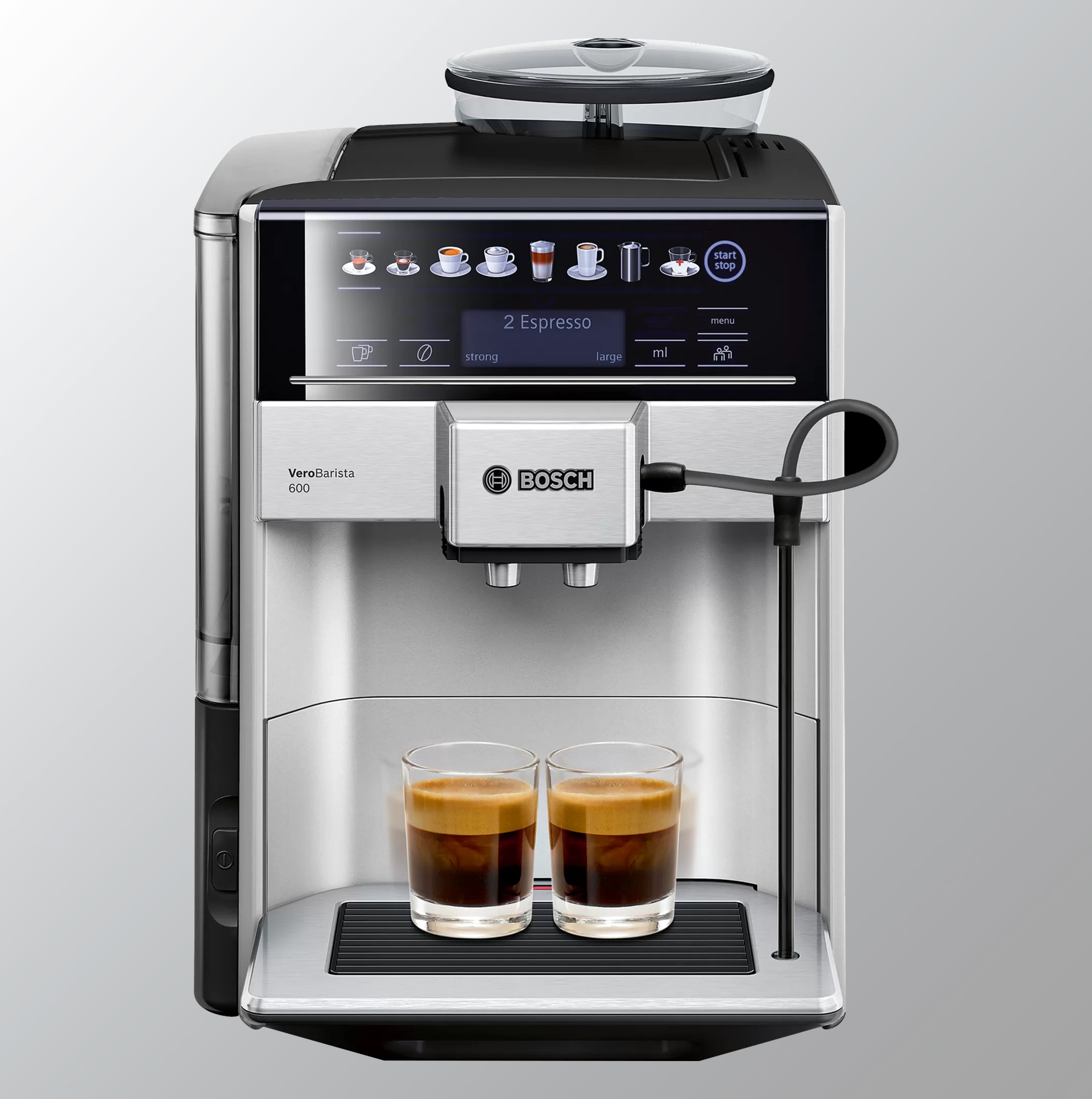 Bosch TIS65621IN Series 6 Fully automatic coffee machine Vero Barista 600 Silver, Removable water tank