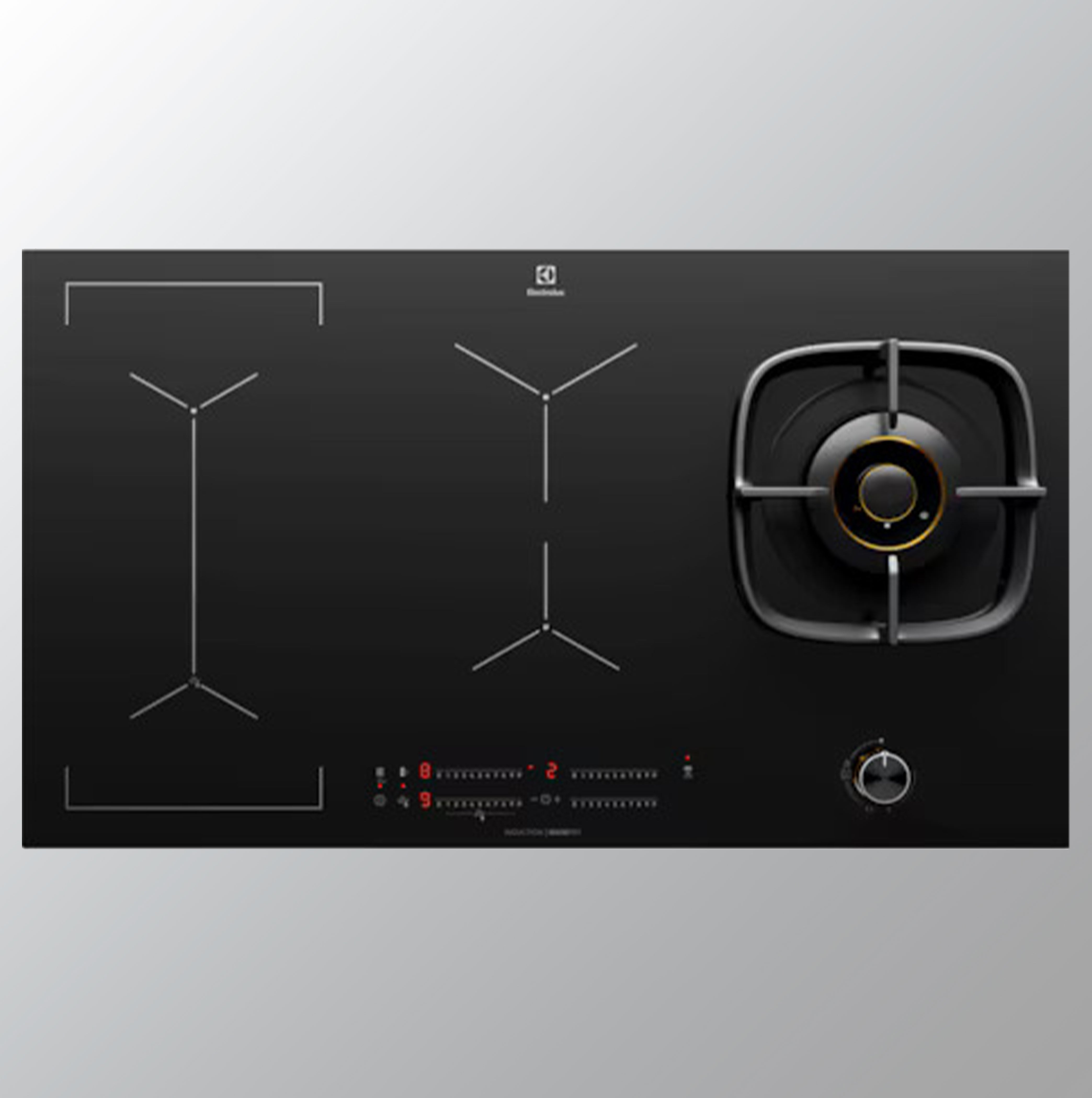 इलेक्ट्रोलक्स 90 सेमी अल्टीमेट टेस्ट 900 बिल्ट इन हाइब्रिड इंडक्शन हॉब 4 कुकिंग ज़ोन के साथ EHH957BE