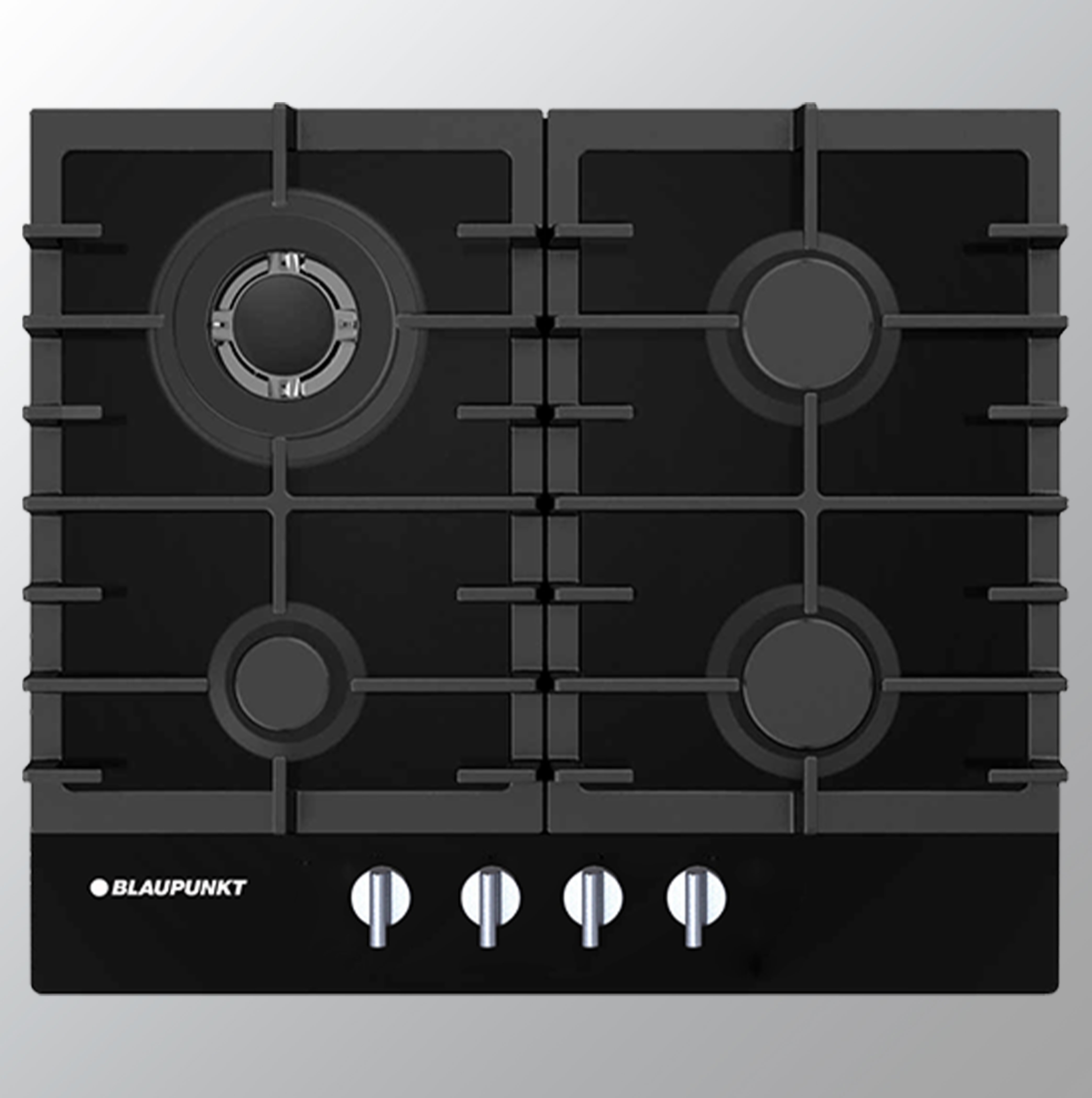 Blaupunkt 5GB62191IN 60cm 4 Brass Burner Auto Ignition Glass Top Built-in Hob - Black
