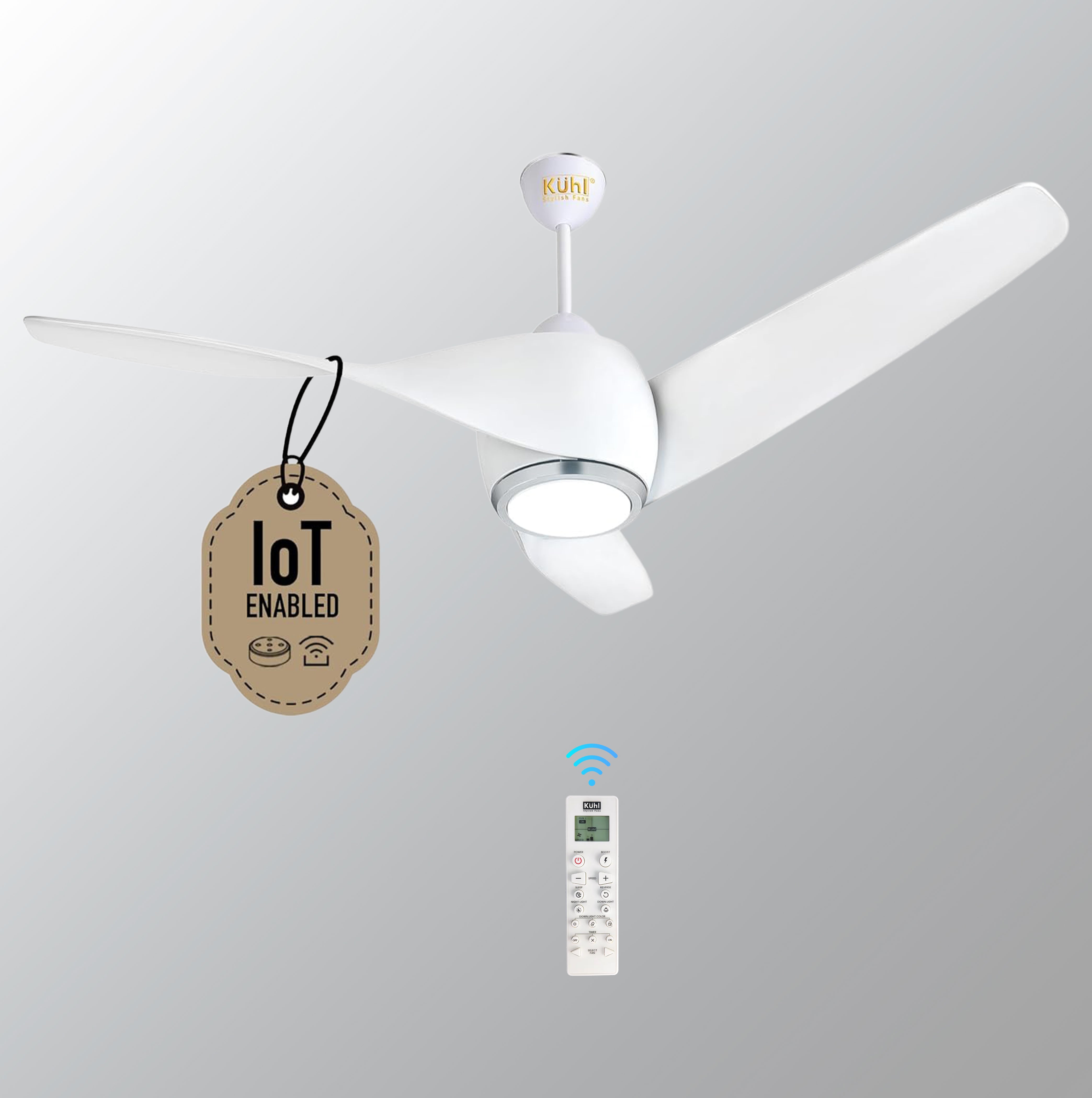 KUHL Twist L3 1320 mm 65% Power Saving BLDC Ceiling Fan | BEE 5 Star Rated & ISI Marked | High Air Flow | 5 Year Warranty on Motor By Brand | Free Installation | White