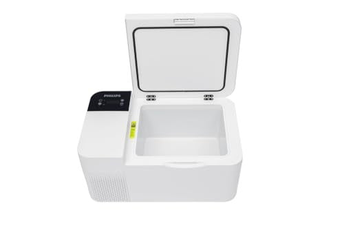 Philips TB5101 Car Thermal Box: 16.5L Car Refrigerator, 12/24V DC Fridge, Portable Freezer with Compressor for Road Trips, Travel & Home Use