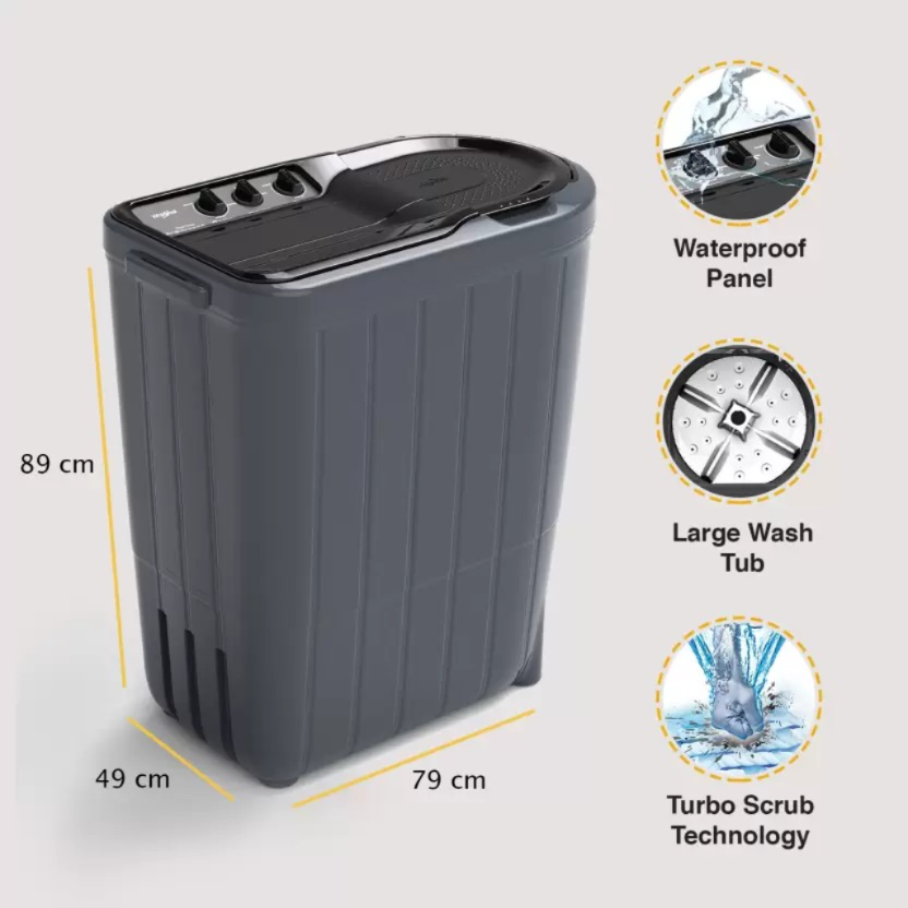 Whirlpool 6 kg Magic Clean 5 Star Semi Automatic Top Load Washing Machine Black, Grey (MAGIC CLEAN 60I GREY DAZZLE)