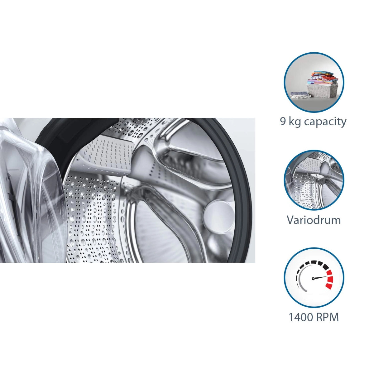 போஷ் 9 கிலோ இன்வெர்ட்டர் முழு தானியங்கி முன் ஏற்றுதல் வாஷிங் மெஷின் (WAW28790IN, வெள்ளை, உள்ளமைக்கப்பட்ட ஹீட்டர்)