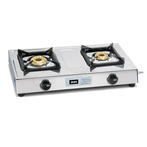 Glen 2 Burner Stainless Steel Lpg Gas Stove With Brass Burner 2 Years Warranty (Ct1020Ssbb),Open
