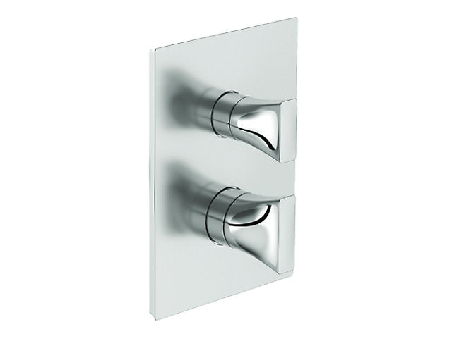 kohler K-25761IN-9-CP Geometric thermostatic recessed bath and shower square trim in  polished chrome