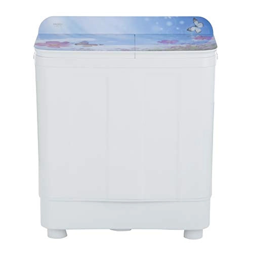 Haier 9.5 Kg Semi-Automatic Top Loading Washing Machine (HTW95-178, Blue Floral)