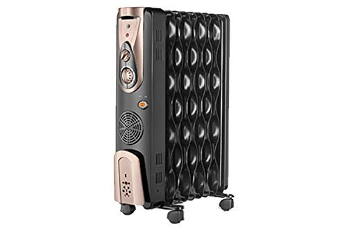 Orient Electric Comfort Collection 13 Fin Oil Filled Radiator Room Heater with Fan (Black, Champagne Gold, 2900W)