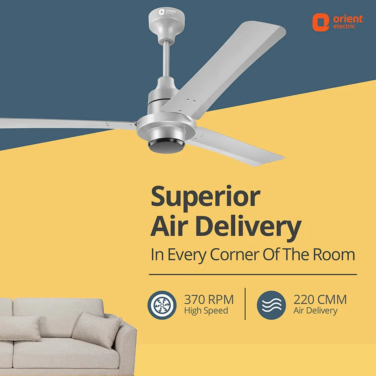 Orient Electric Tome BLDC Energy Ceiling Fan (Grey)