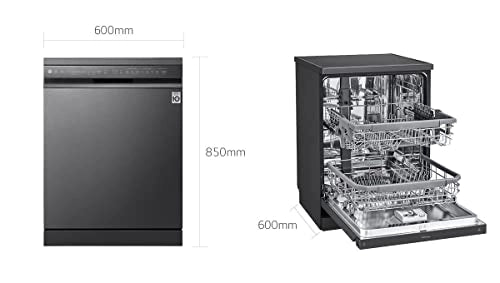 LG 14 Place Settings Wi - Fi Dishwasher (DFB424FM, Matt Black, Adjustable racks)