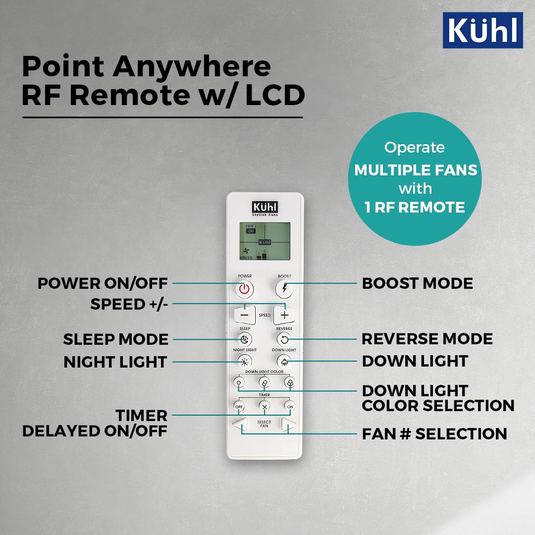 KUHL Luxus C4 1320mm Stylish Power Saving BLDC Ceiling Fan with Remote | Night & Down Light | 38W | 5 Star | IoT – Operate via Mobile & Alexa | Reverse Mode | Free Installation | Copper