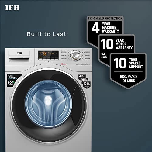 IFB 8 Kg 5 Star Front Load Washing Machine 2X Power Dual Steam (SENATOR PLUS SXS 8014, Silver,Hard Water Wash)