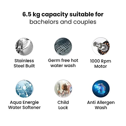 IFB 6.5 kg 5 Star Fully-Automatic Front Loading Washing Machine (Senorita WXS, Silver, In-Built Heater, 3D Wash Technology)