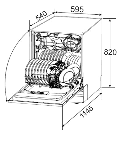 Carysil 12 Place Setting Semi Built-in dishwasher with stainless steel inlay