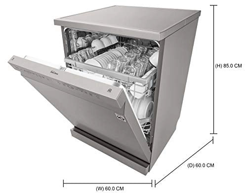 LG 14 Place Settings Wi - Fi Dishwasher (DFB424FP, Silver, Silent Operation, Tough Stain Removal, Adjustable racks )