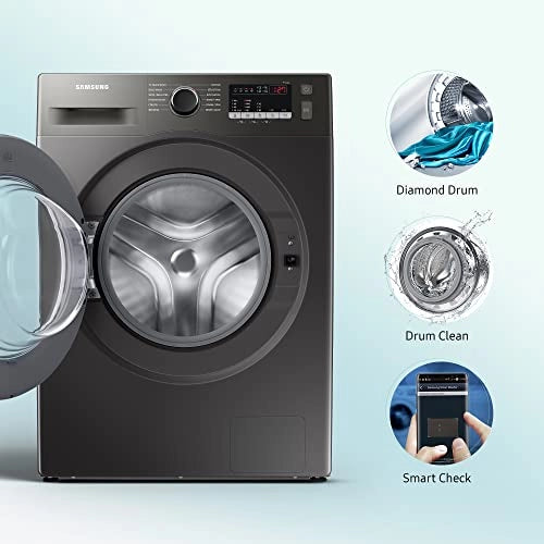 Samsung 9 Kg 5 Star Inverter Fully-Automatic Front Loading Washing Machine (WW90T4040CX1TL, Inox, In-Built Heater)