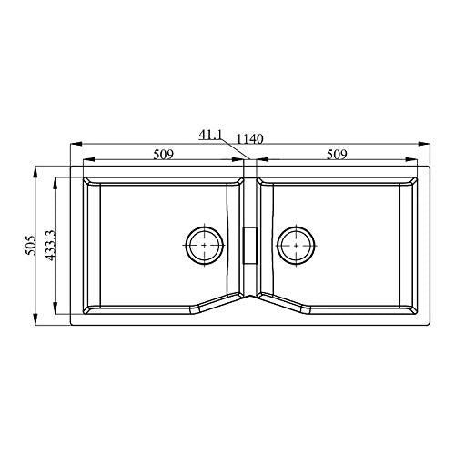 Kaff Stainless Steel Double Bowl Sink KSG 45 DB (Black)