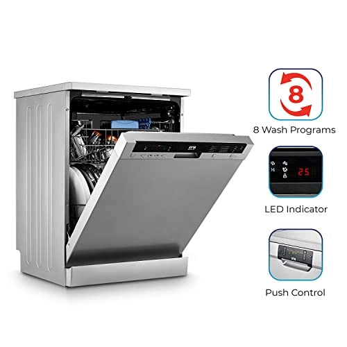 IFB 12 Place Settings Hot Water Wash Free Standing Dishwasher (Neptune VX, Dark Silver,With Heater, for Indian Utensils)