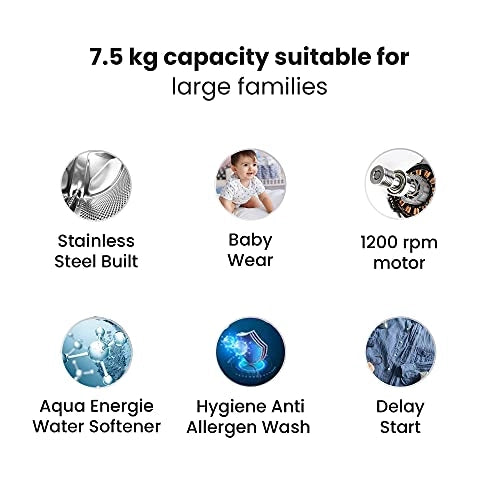 IFB 7.5 Kg 5 Star Fully-Automatic Front Loading Washing Machine (Elite Plus SXR, Silver, Cradle wash, 3D Wash technology)