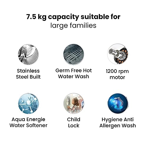 IFB 7.5 kg 5 Star Fully-Automatic Front Loading Washing Machine (Elite WX, White, In-Built Heater, 3D Wash technology)