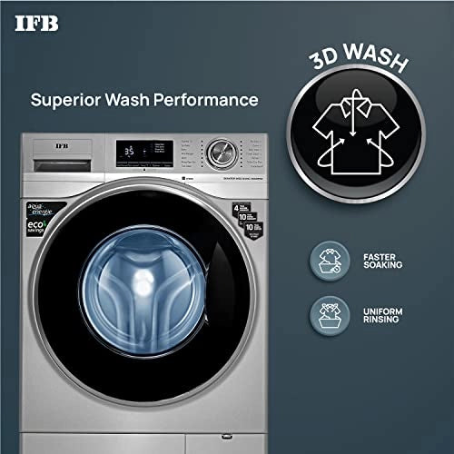 IFB 8 Kg 5 Star Front Load Washing Machine 2X Power Dual Steam (SENATOR WSS 8014, Silver, Hard Water Wash)