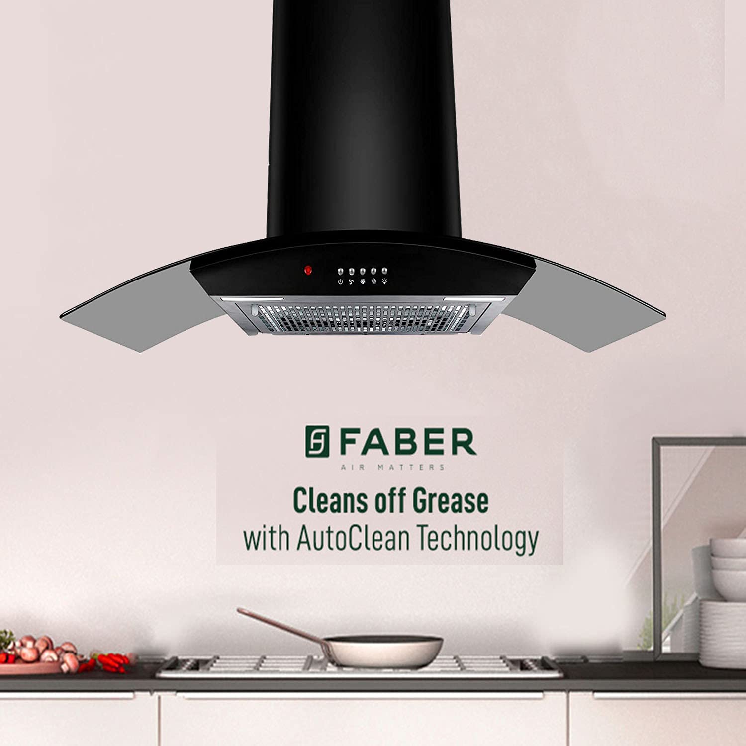 Faber 90 cm 1100 m³/hr  Kitchen Chimney HOOD ACE PRO HC PB BK 90 Black