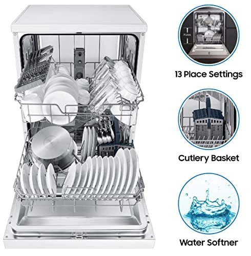 Samsung 13 Place Setting Freestanding Dishwasher with Intensive Wash (DW60M5042FS/TL, Stainless Steel Tub,Hygiene Clean)