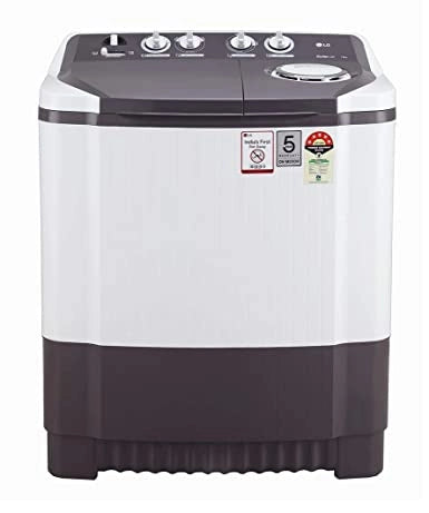 LG P7530SGAZ Wash 7.5Kg and Spin 6Kg, 5 Star, Rust Free Body, Roller Jet Pulsator, Wind Jet Dry, Color: Dark Gray