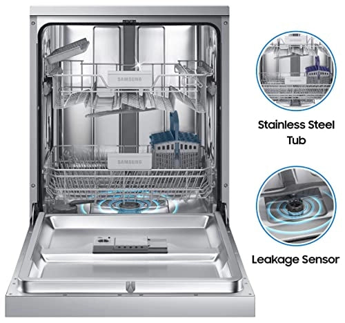 Samsung 13 Place Setting Freestanding Dishwasher with Intensive Wash (DW60M5042FS/TL, Stainless Steel Tub,Hygiene Clean)