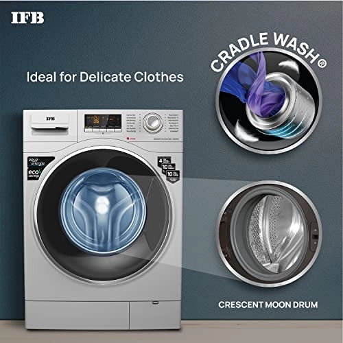IFB 8 Kg 5 Star Front Load Washing Machine 2X Power Dual Steam (SENATOR PLUS SXS 8014, Silver,Hard Water Wash)