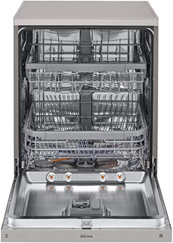 LG 14 Place Settings Wi - Fi Dishwasher (DFB424FP, Silver, Silent Operation, Tough Stain Removal, Adjustable racks )