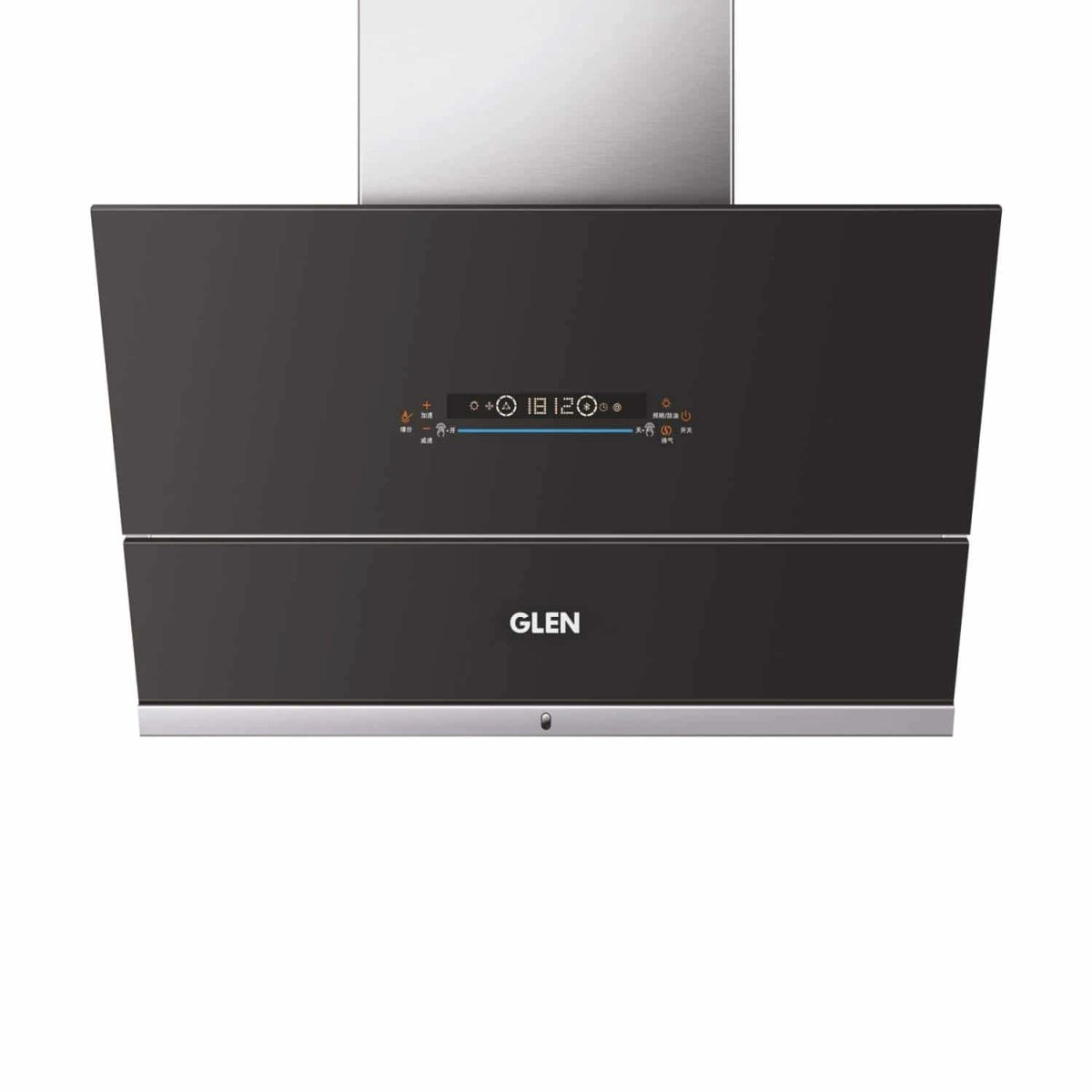 Glen 1400 m/h Auto Clean Vertical Glass Kitchen Chimney (6074,Filter Less,Touch Control with Motion Sensor, Black) 60cm