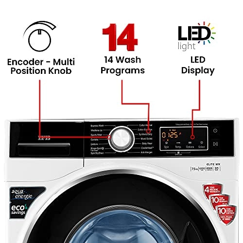 IFB 7.5 kg 5 Star Fully-Automatic Front Loading Washing Machine (Elite WX, White, In-Built Heater, 3D Wash technology)