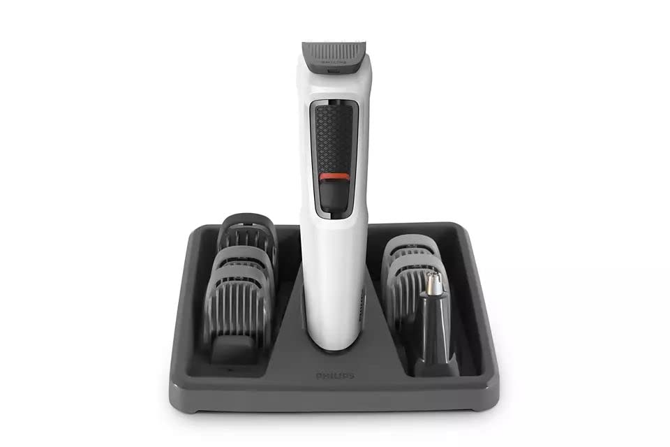 Click to open expanded view PHILIPS MG3721/65 Multi-Grooming Series 3000 7-in-1 for Face-Hair-Body-Nose and Ear Kit Grooming Kit 60 min Runtime Trimmer White