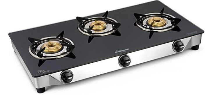 Sunflame Astra Glass Top 3 Burner Cooktop