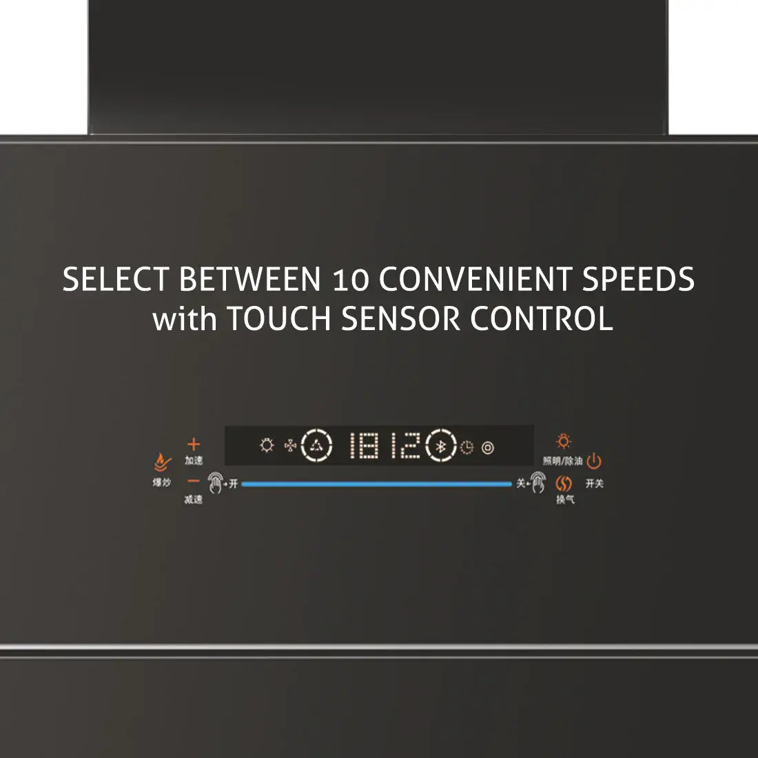 க்ளென் 1400 மீ3/மணி ஆட்டோ கிளீன் செங்குத்து கண்ணாடி சமையலறை புகைபோக்கி (6074, வடிகட்டி இல்லாதது, எம்எஸ் உடன் தொடு கட்டுப்பாடு, கருப்பு) - 75 செ.மீ.