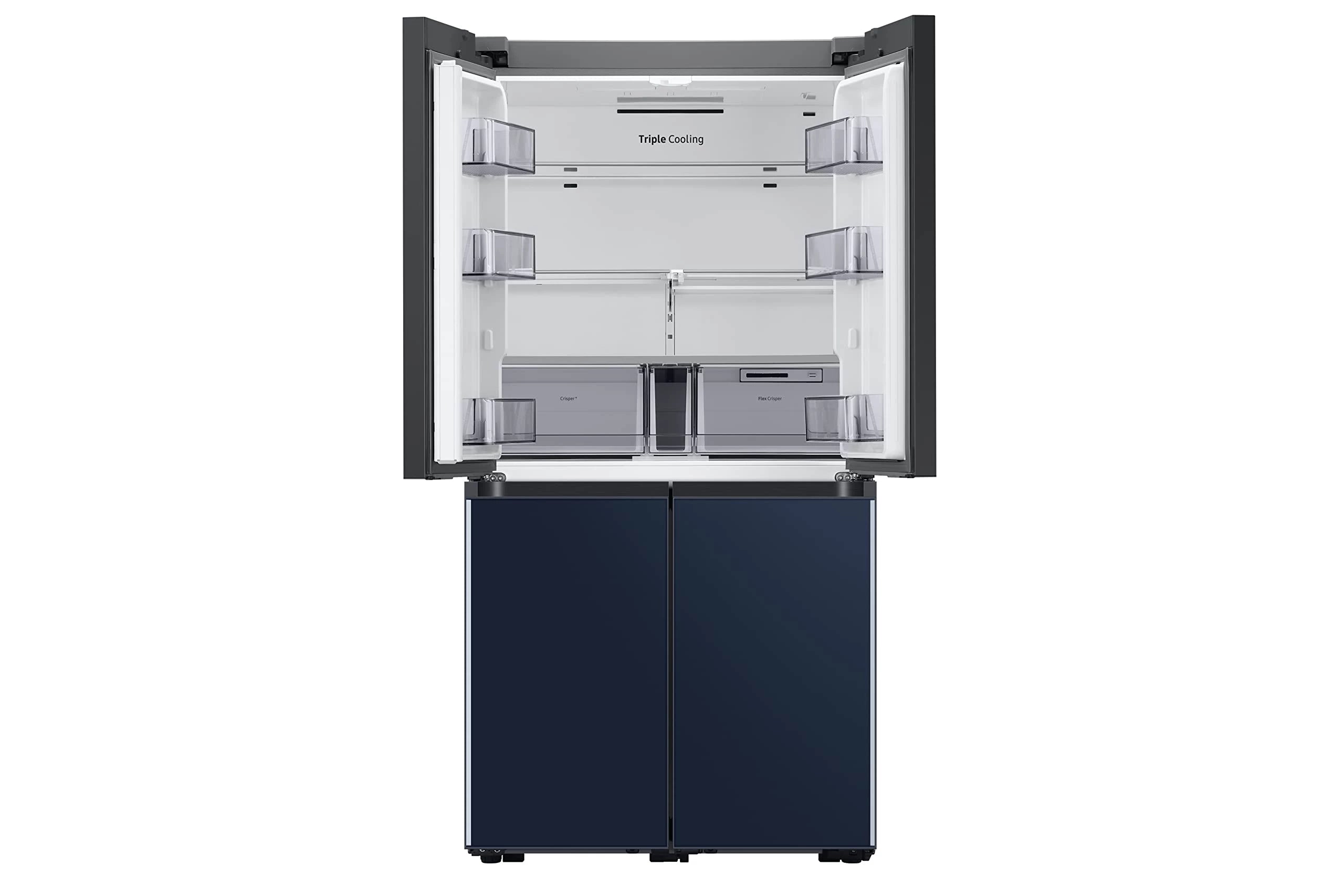 Samsung 670 L Triple Cooling Side-by-Side Refrigerator Appliance (RF63A91C377/TL, Glam White+Glam navy, Inverter Compressor)