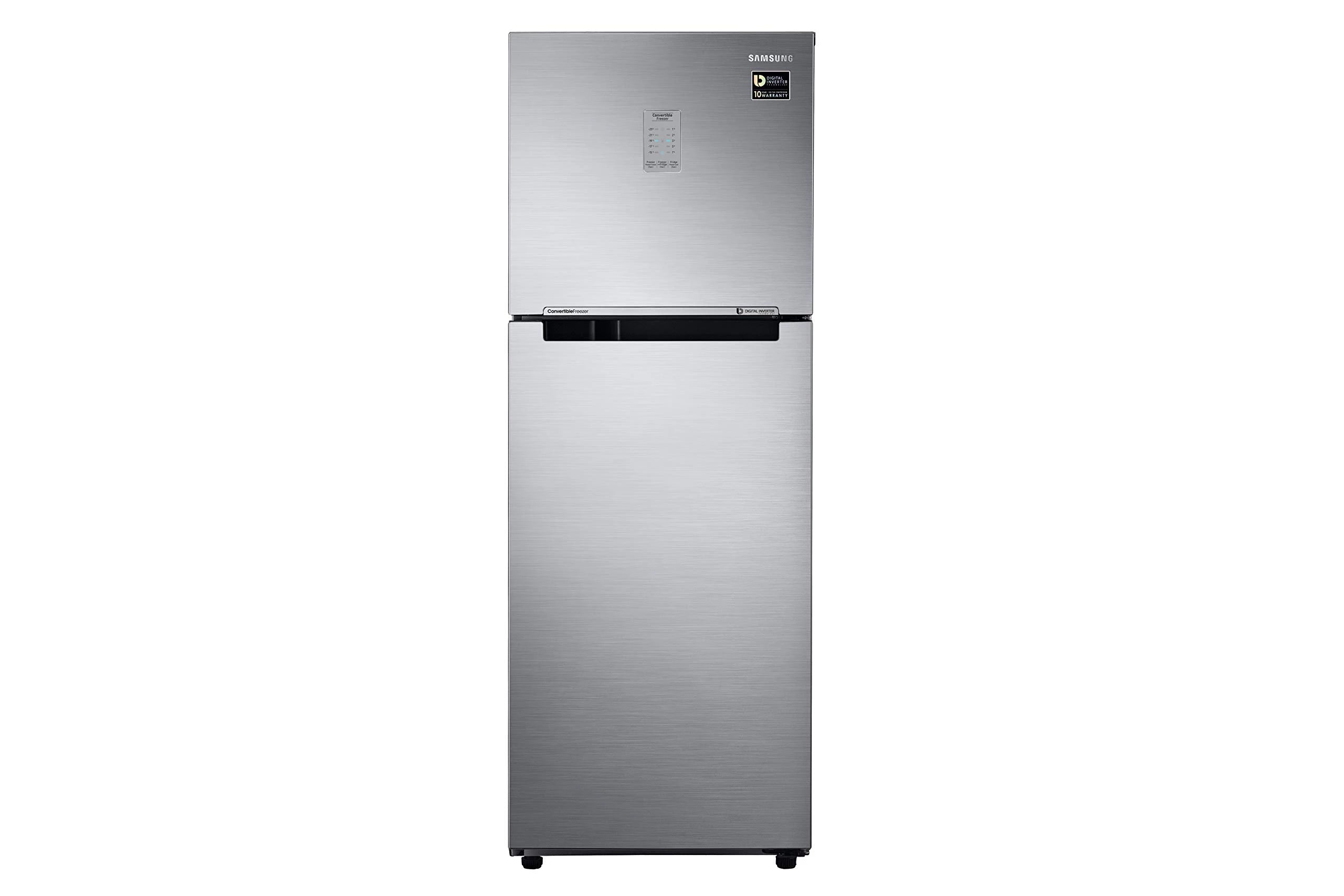 Samsung 236L 2 Star Inverter Frost-Free Convertible 3 In 1 Double Door Refrigerator Appliance (RT28C3732S8/HL,Elegant Inox)