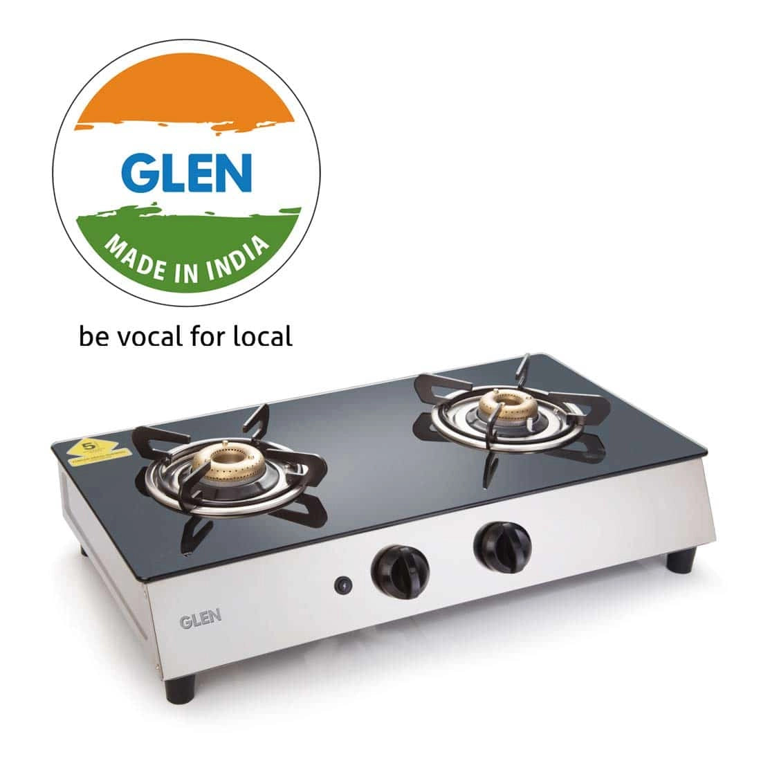 Glen 2 Burner Stainless Steel Plus Glass Gas Stove 1023 GT Retro Auto Ignition