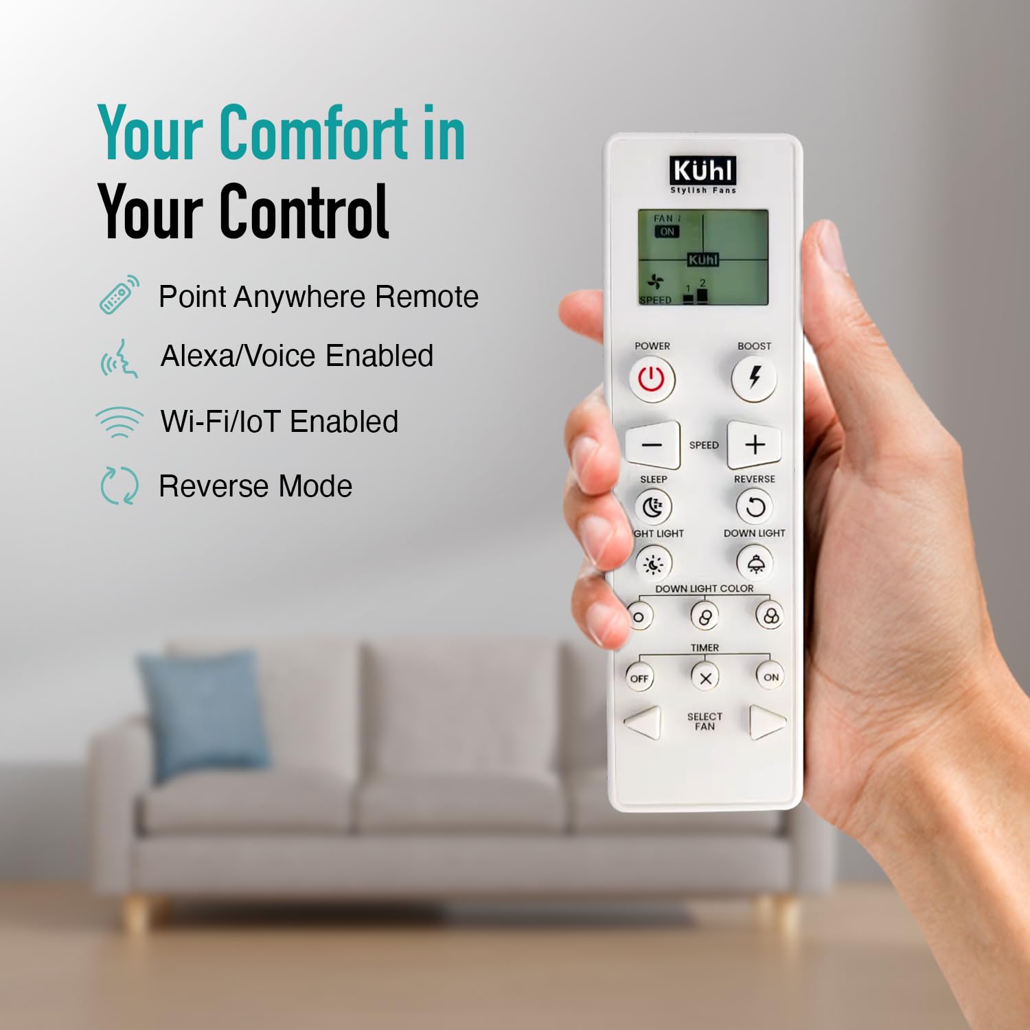 KUHL Twist L3 1320 mm 65% Power Saving BLDC Ceiling Fan | BEE 5 Star Rated & ISI Marked | High Air Flow | 5 Year Warranty on Motor By Brand | Free Installation | White