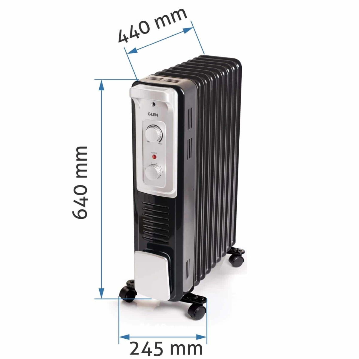 Glen Electric Oil Filled Radiator Room Heater 7015 - 9 Fin