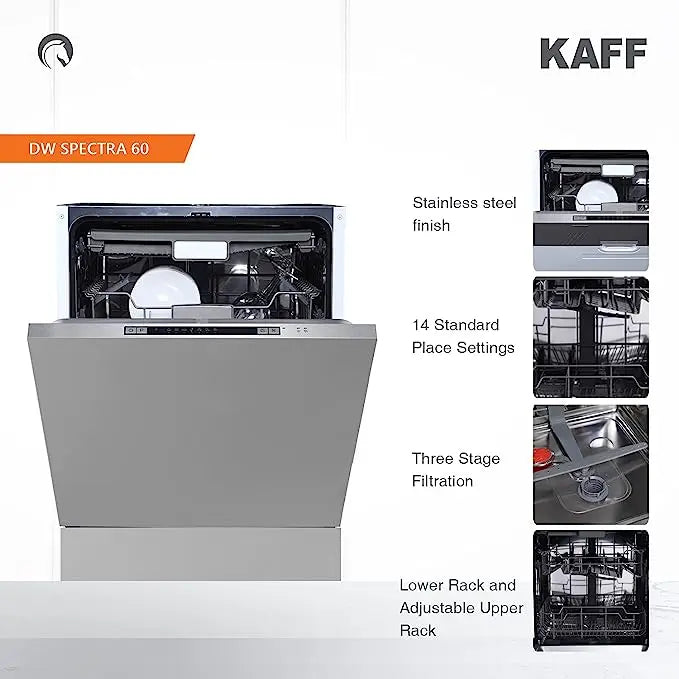Kaff DW Spectra 60 | Built in Dishwasher | 12 Standard Place Settings | Three Stage Filtration System