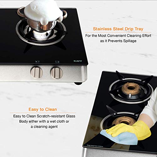Kaff Stainless Steel 2 Burner Cooktop (KC 60 2B AI SS S/B, Silver)