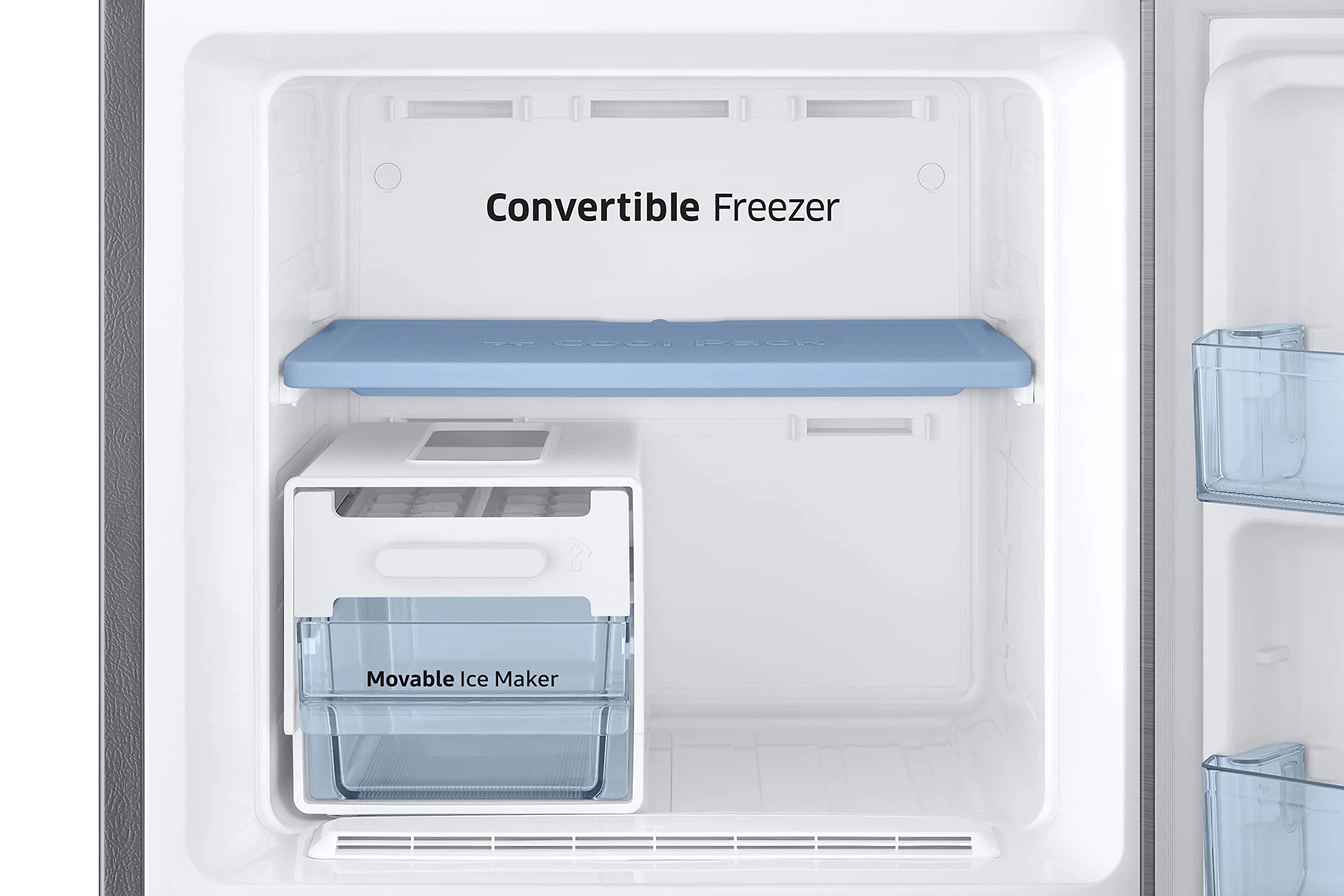 Samsung 236L 2 Star Inverter Frost-Free Convertible 3 In 1 Double Door Refrigerator Appliance (RT28C3832S8/HL,Elegant Inox), Base Stand Drawer